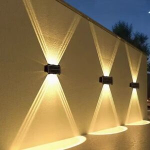 Outdoor Solar LED Wall Washer Light Waterproof Garden Villa Fence Lamp Polycarbonate Diffuser for Landscape Decoration Spotlight