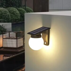 White color Spherical Sphere Ball Wall Light IP54 LED Lamp Solar Garden Lights